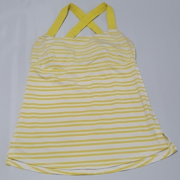Lululemon Crisscross Yellow StripeTank Top - Picture 5 of 9